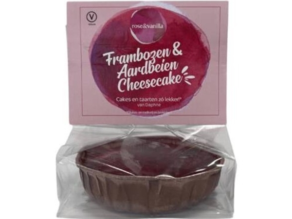 Frambozen-aardbeien cheesecake Vegan